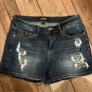 Judy Blue Distressed Jean Shorts Blue